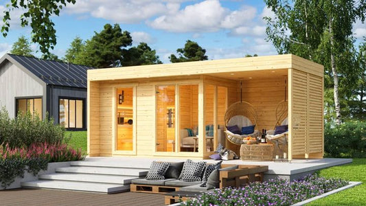 Ewinsun Luxury 2-Person Outdoor Steam Sauna Room Modern Design Bath Shower for Villas Electric Heating Pine Solid Traditional