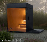 6 Person Outdoor Sauna Wood Cube Canada Red Cedar Wood Sauna Room Outdoor Garden Square Sauna Room