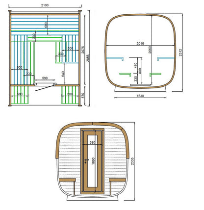 SAUNAONES® Square Sauna Minimalist Refresh 5